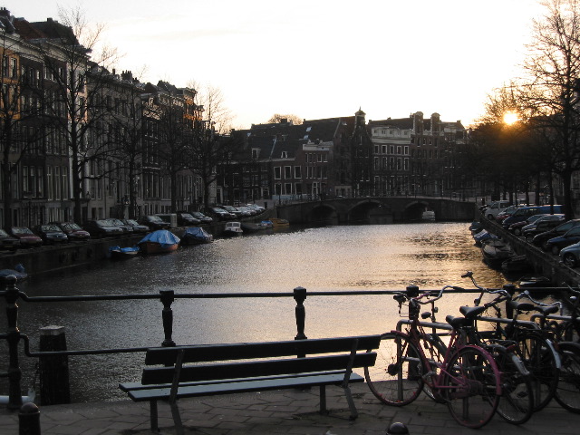 Sunset over the canals