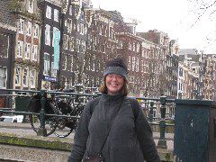 Liz and houses of Amsterdam