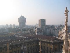 View of Milano from top of Duomo