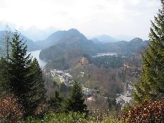 View of Hohenschwangau and Alps