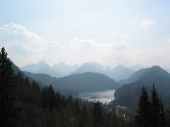 King Ludwig's view of the Bavarian Alps