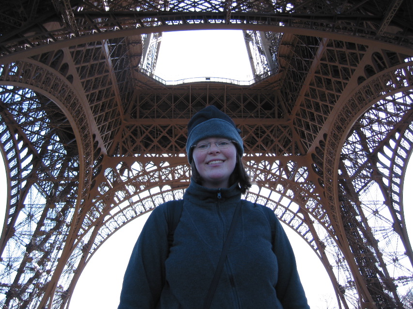 Liz under the Eiffel Tower